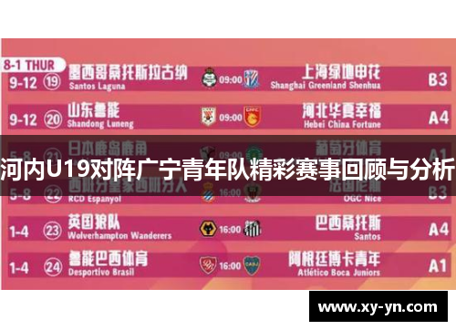 河内U19对阵广宁青年队精彩赛事回顾与分析